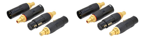 2 Adaptadores Xlr Hembra A Rca Lotus Hembra, Chapados En Oro