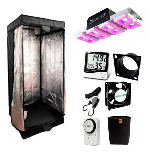 Combo Full Kit Indoor Carpa 80x80x160 + Led Growtech 400w