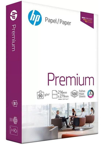 Papel Sulfite Carta 90g 216x279 Com 500 Fls - Hp