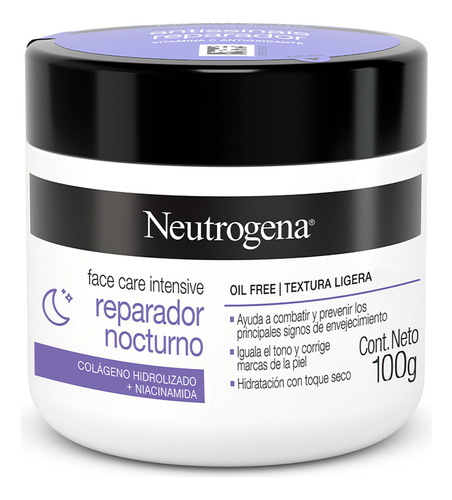 Crema Hidratante Facial Neutrogena Reparador Nocturno 100 G