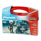 Playmobil Malentín Policía Con Moto Control Policial #5648