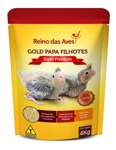 Papa Para Pássaros Filhotes Alimento Gold 4kg Reino Das Aves