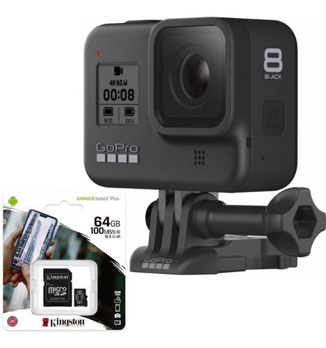 Câmera Digital Gopro Hero 8 Black 12 Mp 4k + Sd 64gb Com Nfe