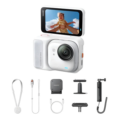 Cámara Insta360 Go Ultra Creator Bundle, 4K Magnética Con Ai, Estabilización y Bloqueo del Horizonte, Manos libres Blanco | Meses sin interés
