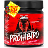 Pré Treino Prohibido Com Fórmula Avançada Contendo Creatina, Beta Alanina, Taurina, L-tirosina, L-alanina, Cafeína, Arginina E Palatinose - Extra Forte 180g - Sabor: Fruit Punch