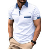 Camisa Polo Masculina Colorblock Pocket Sport