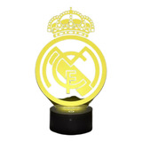 Lampara 3d Real Madrid Futbol Luz Ilusion 7 Colores