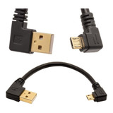 Cable De Carga Usb 2.0 A A Micro B, Angulo Recto/negro