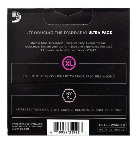 Daddario Ultrapack 2 Encordados Electrica Exl120 + Nyxl0942