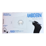 Guantes De Nitrilo Negros Texturizados Ambiderm Caja/100pzas