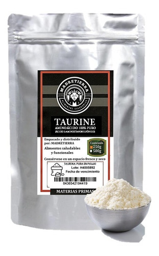 Taurina En Polvo 100% Pura (250gr) 1/2 - g a $148