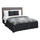 Colcha King Size Con Cojines Hamburgo Gris Negro