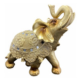 Elefante Dorado Figura Hindú Feng Shui