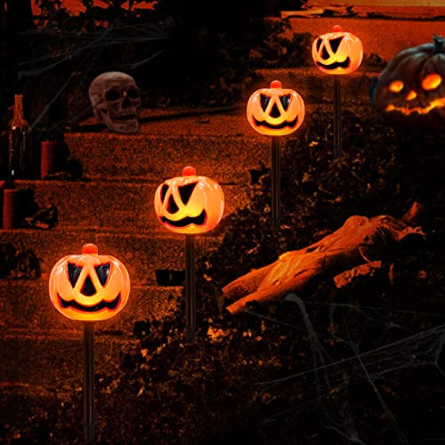 4 Paquete De Luces De Calabaza De Halloween Camino, Luc...