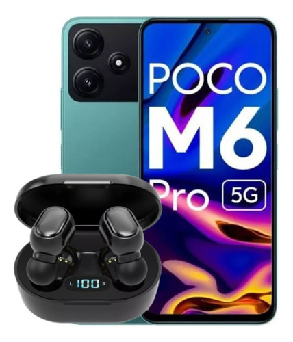 Celular Poco M6 Pro 5g 256/8 Gb + Fone + Nf+capinha+película