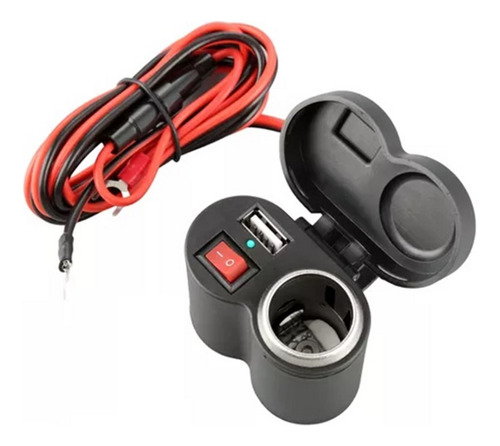 Tomada 12v Usb Moto Carregador Celular Isqueiro Prova D'água