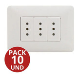 Enchufe Triple Blanco 10a 250v Pack 10 Und