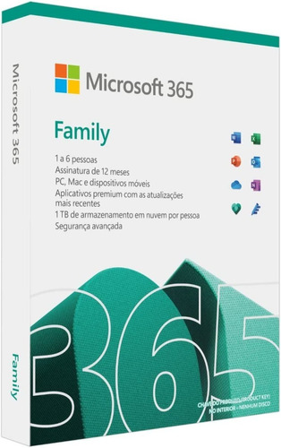 Microsoft 365 Family 12 Meses Até 6 Usuarios- Box Digital