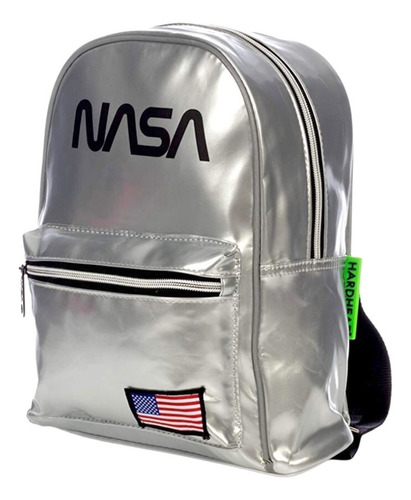 Mochila Practica Dama Mujer Gris Plata Nasa 