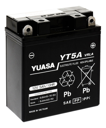 Batería Moto Yuasa Yt5a Bajaj Rouser 15/18