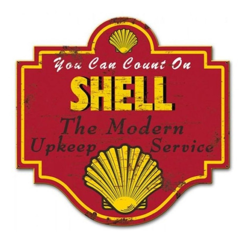 Placa Shell Vintage Roja
