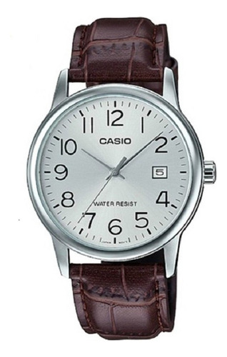 Reloj Casio Mtp-v002l Hombre Cuero Calendario 100% Original