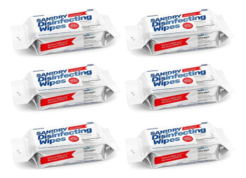 Sanidry Wipes Toallitas Sanitizantes C/100 Pzas. 10 Pack **