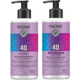 4d Inoar Shampoo + Acondicionador Reparador Brillo 400ml