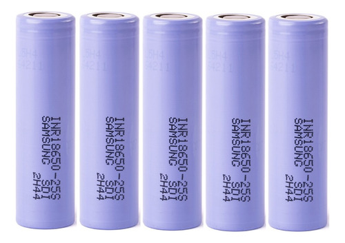 5 Baterias 18650 Samsung 25s 2500mah Maxima Potencia