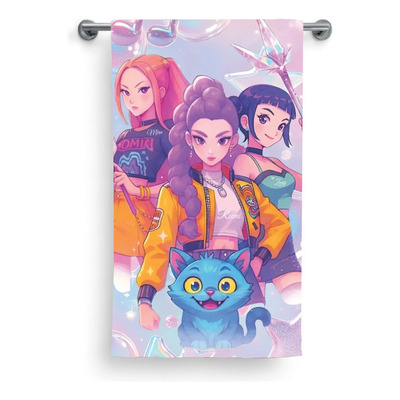 Toalla Huntrix Kpop Demon Hunters Secado Rapido 75x150cm | Meses sin interés
