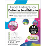 Papel Fotografico Doble Faz Semi-glossy A4/260gr 100 Hojas