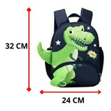 Mochila Costas Escolar Infantil Menino Dinossauro Creche Cor Azul Marinho