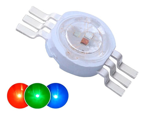 1pzs Led Superficial Smd Rgb Rojo Verde Azul 3w De Potencia 3.3v 700mah Ultrabrillante