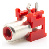 Conector Ficha Hembra Rca Para Circuito Impreso Rojo