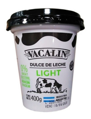 Dulce De Leche Vacalin Light Plastico X 400 Gr