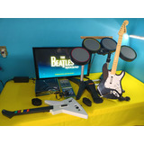 Bateria Rockband Xbox 360, 2 Guitarras,microfono Y Un Juego