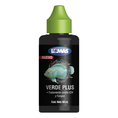Verde Plus 60 Ml Acuario Lomas Tratamiento Líquido Con Verde De Malaquita Contra Ich Y Hongos En Peces Ornamentales | MercadoLibre
