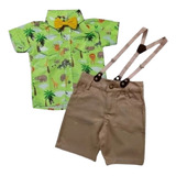 Conjunto Safari Camisa Menino Festa Infantil Temático