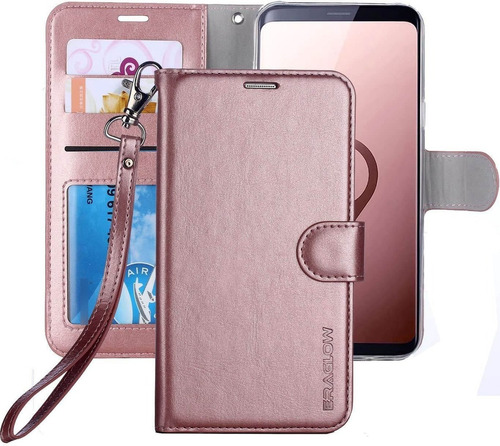 Funda/billetera Eraglow Para Samsung Galaxy S9 Rose Gold