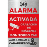 Señal Alarma Activada Grab 24hrs 30x20cm Plástico Pai 