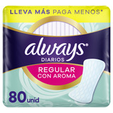 Paquete Con 80 Protectores Diarios Always Regular Con Aroma