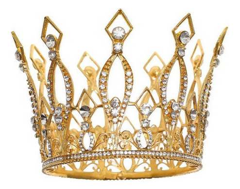 Diadema Redonda Completa Con Forma De Corona De Reina De Cri