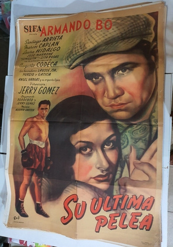 Antiguo Afiche De Cine Original-su Ultima Pelea- Sb