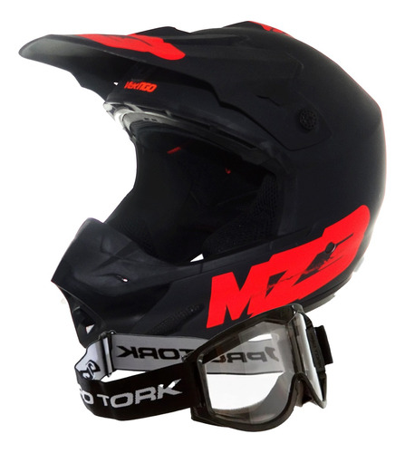 Casco Vertigo Mz3 Cross Naranja Negro L+antiparra De Regalo