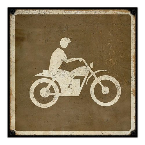 #232 - Cuadro Decorativo Vintage  / Moto Ruta Señal No Chapa