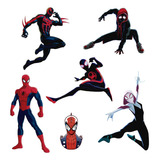 Figuras Spiderman Spider- Verso Base Rígida 6 Pzas Coroplast