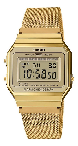 Reloj Hombre Casio A-700wmg-9a Digital Dorado Extraplano