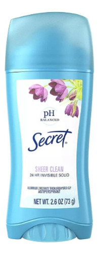 Desodorante Secret 24h Sheer Clean 73g Invisible Solid Eua