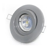 Spot Movil Pvc Dicroica Completo Gris Con Lampara Dicro Led