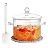 Set Ollas Transparentes - 1.3l Para Cocinar En Estufa (crist